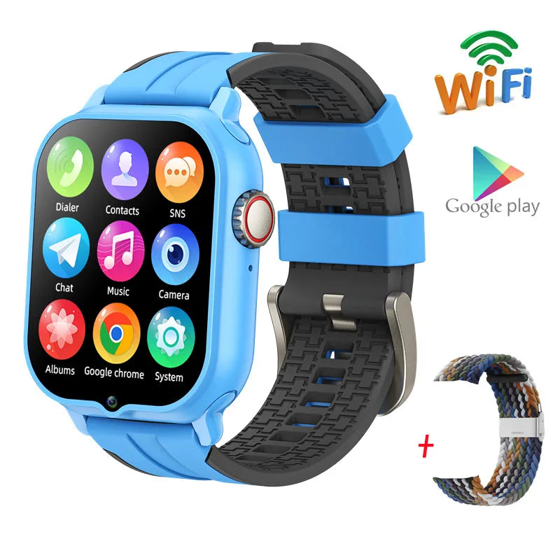 2025 New Smart Watch Android 9.0 Children Phone Watch Sim Card 2+32gb Video Call Wifi Internet GPS Location Tracker Boy Girl SOS WSJIT