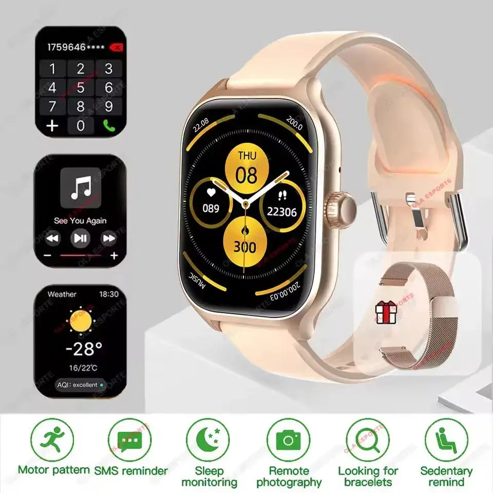 New Smart Watch 2.01 Inch HD Display Answer Make Call Message Preview Sport Modes DIY Dial Weather Forecast For Men Women WSJIT