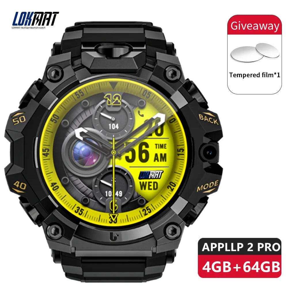 2025 New LOKMAT Sport 4G Android Smartwatches, SIM Card 4GB+64GB HD Dual Camera Video Call GPS NFC Wifi Fitness Phone Watch WSJIT
