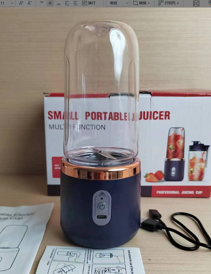 6blade Portable Blender Mini Juicer Cup Extractor Smoothie USB Charging Fruit Squeezer Blender Food Mixer Ice Crusher Portable Juicer Machine WSJIT