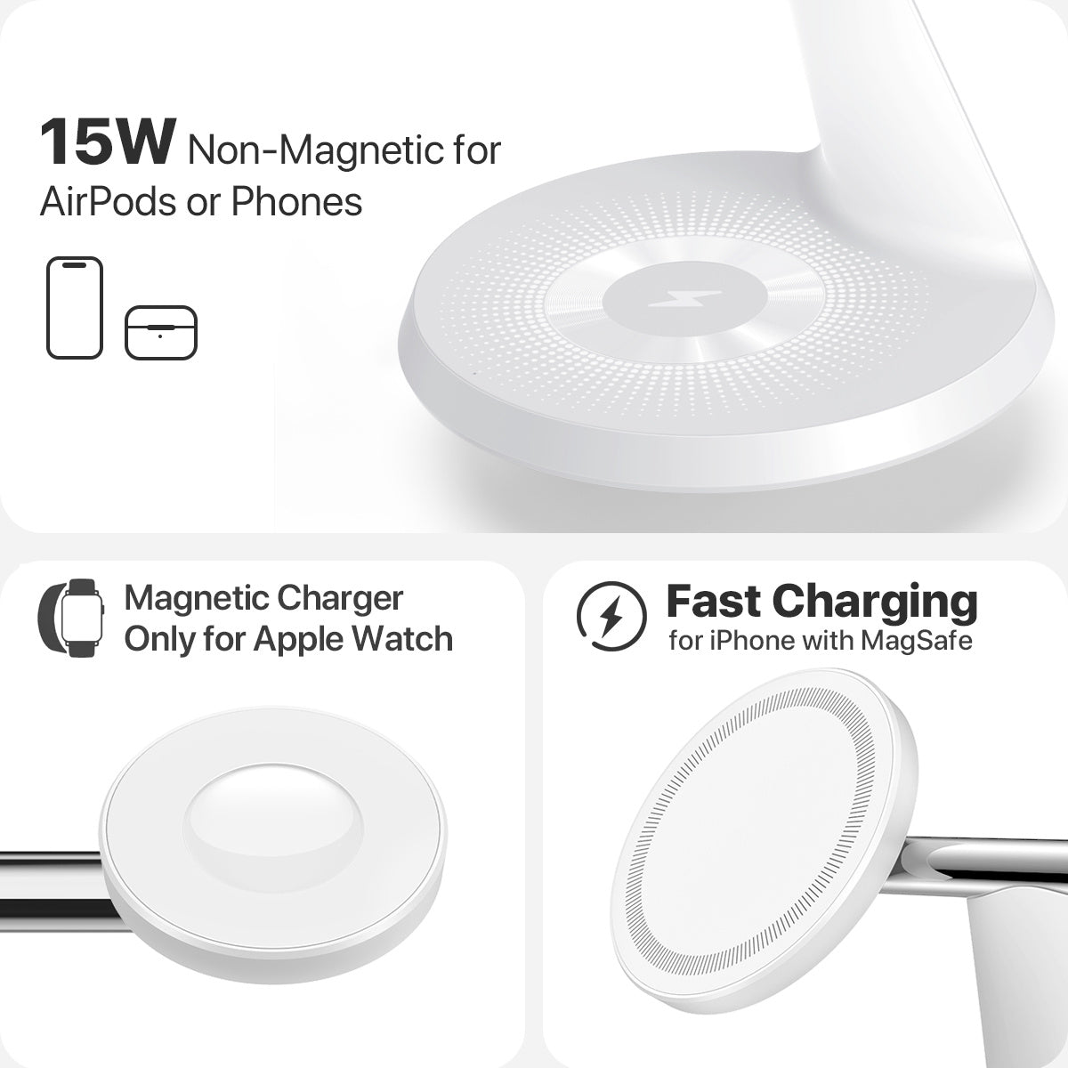 3 In 1 Wireless MagSafe Charging Station For Multiple Devices 30W Adapter Included CJ Dropshipping