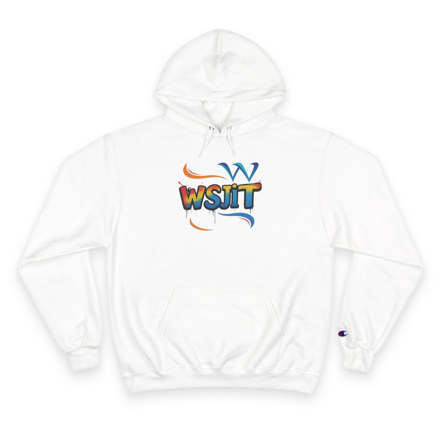 Vibrant Art Champion Hoodie, Colorful Pullover, Unisex Streetwear, Gift for Artists, Casual Sweatshirt, Graphic Clothing Printify