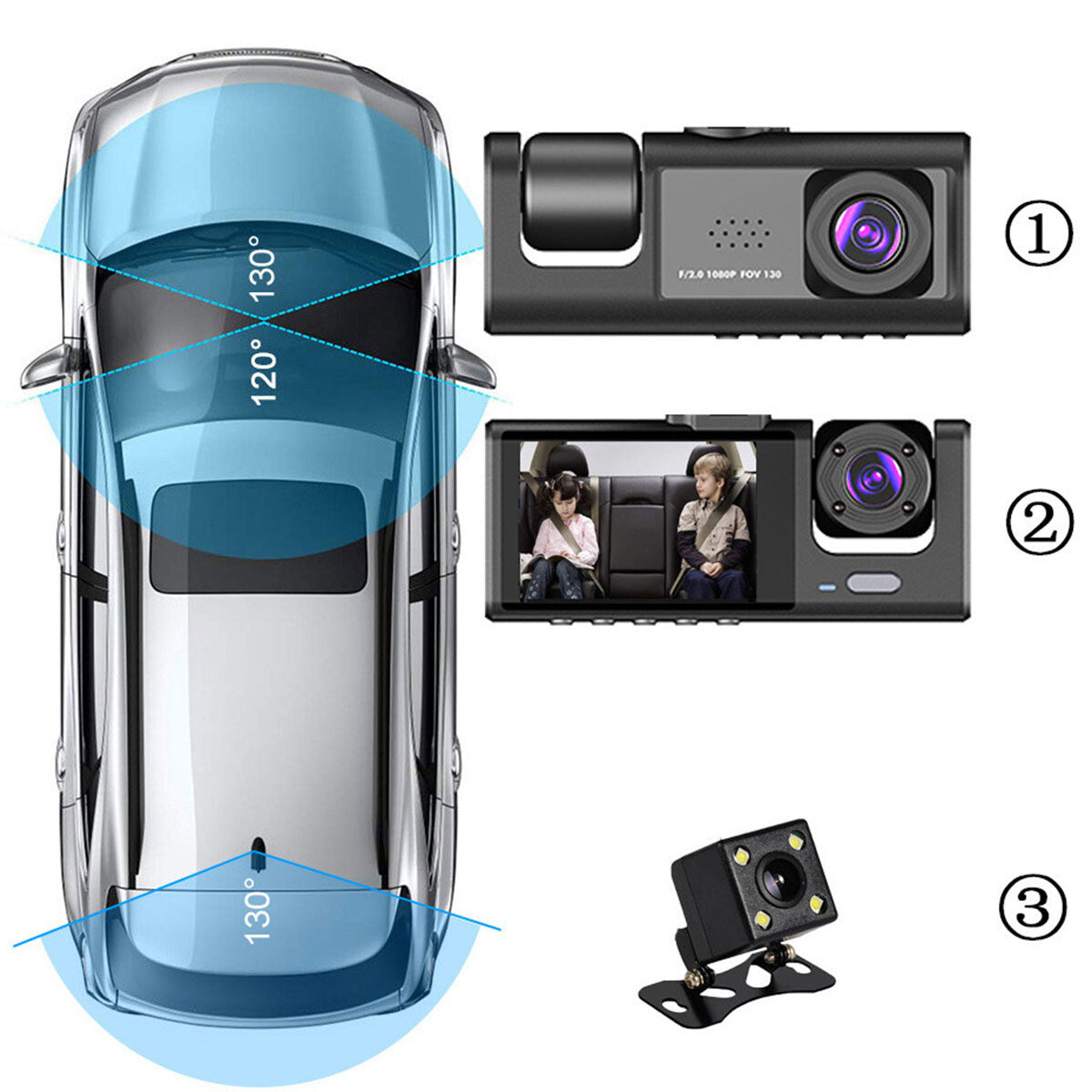 1080P Dual Lens Car Dash Cam Recorder G Sensor DVR Front And Rear Camera Video CJ Dropshipping