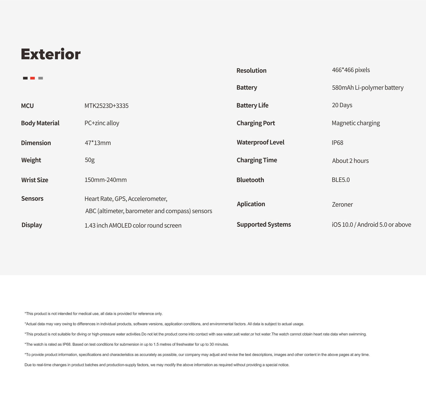 GPS Outdoor Sports Watch 143 Inches WSJIT