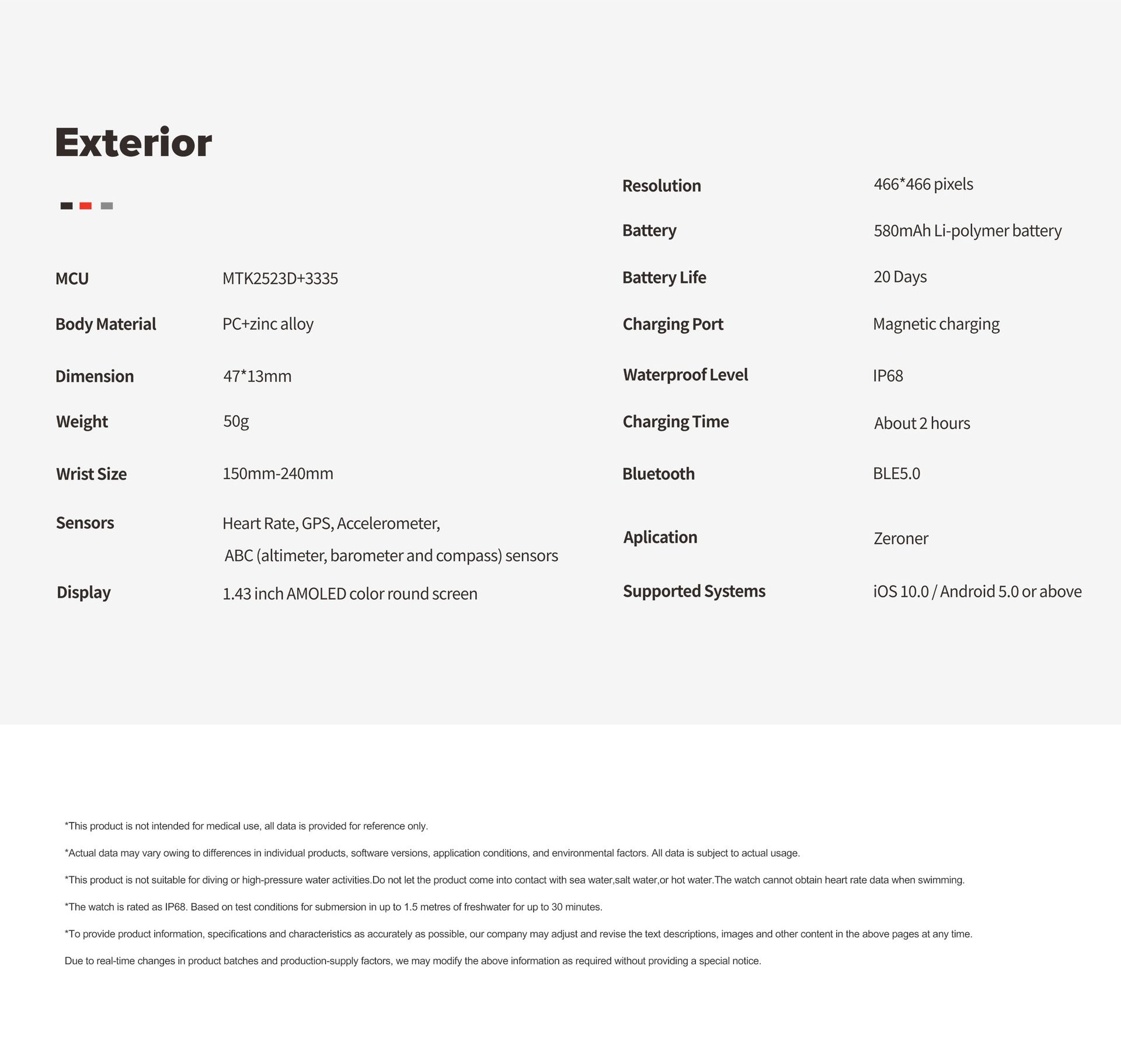 GPS Outdoor Sports Watch 143 Inches WSJIT