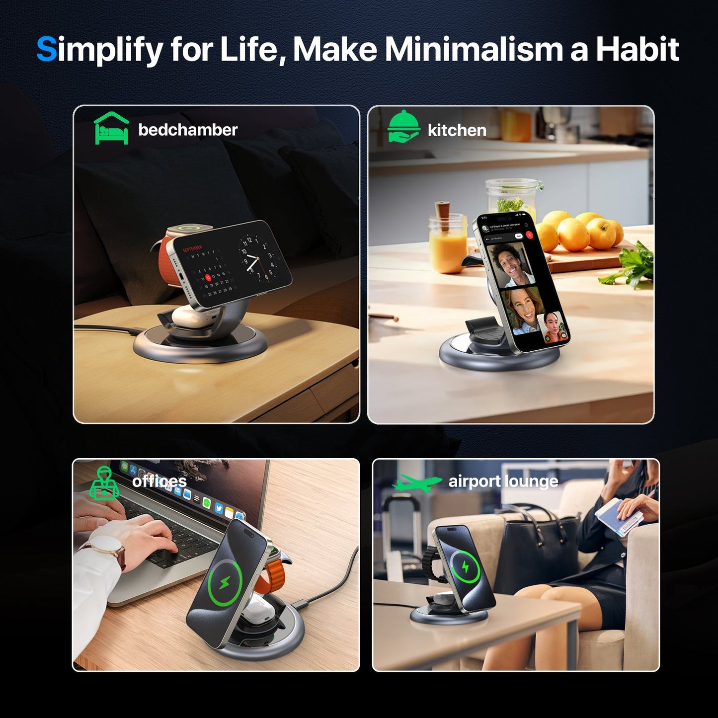 3-in-1 Magsafe Charger Wireless Charging Station For Multiple Devices CJ Dropshipping