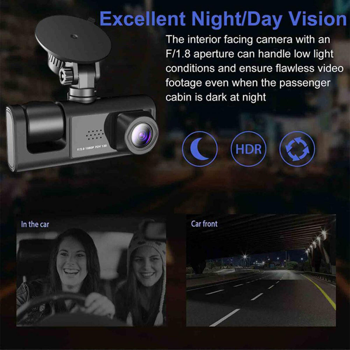 1080P Dual Lens Car Dash Cam Recorder G Sensor DVR Front And Rear Camera Video CJ Dropshipping