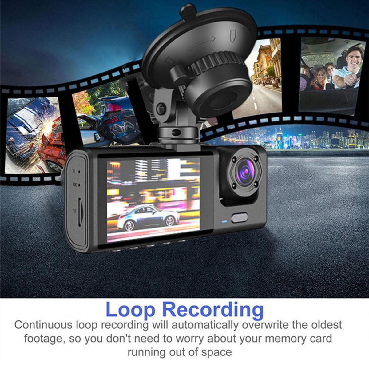 1080P Dual Lens Car Dash Cam Recorder G Sensor DVR Front And Rear Camera Video CJ Dropshipping