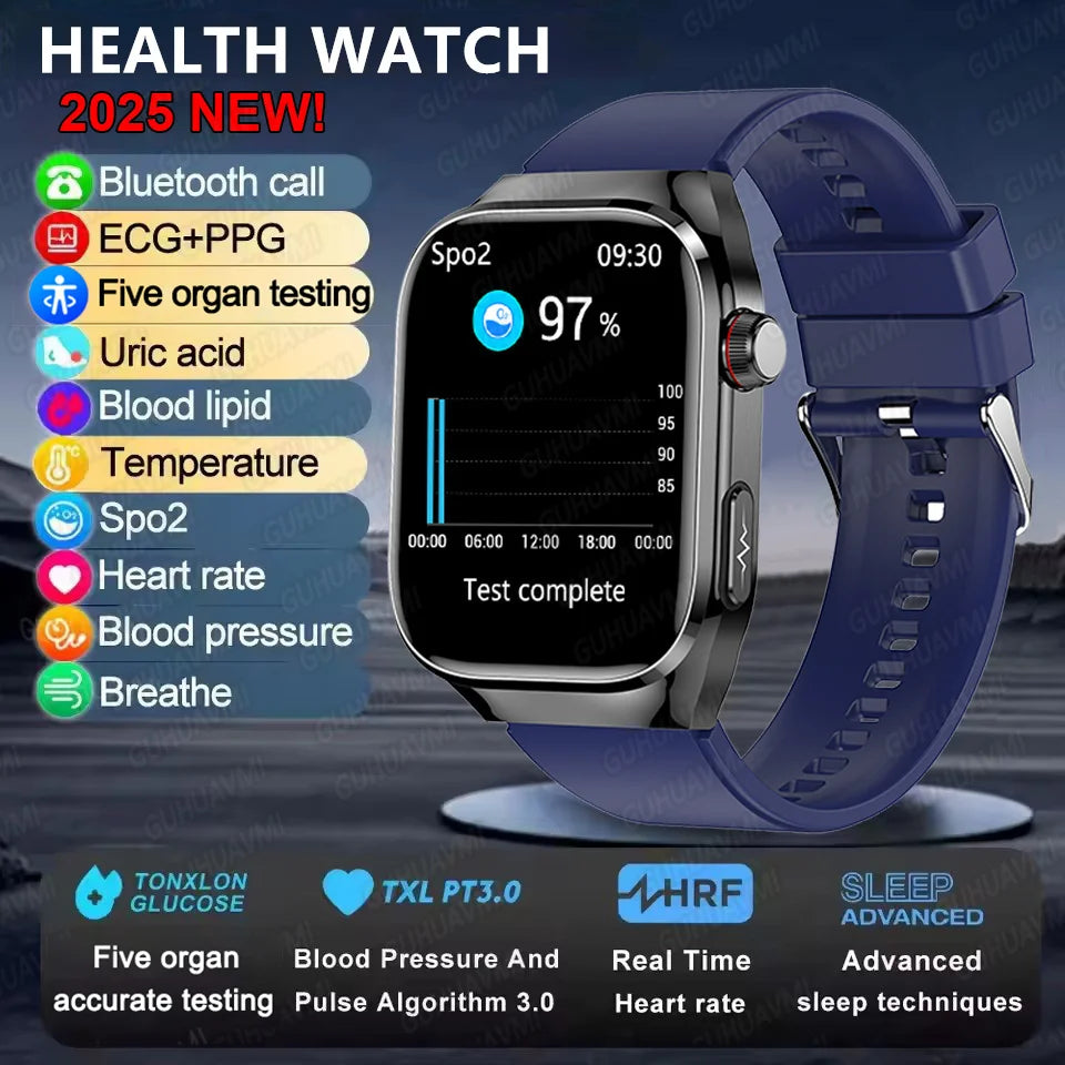2025New Micro Physical Examination Smart Watch For Men Uric Acid Body Fat Five Organ Health Watches Bluetooth Call SmartBracelet WSJIT