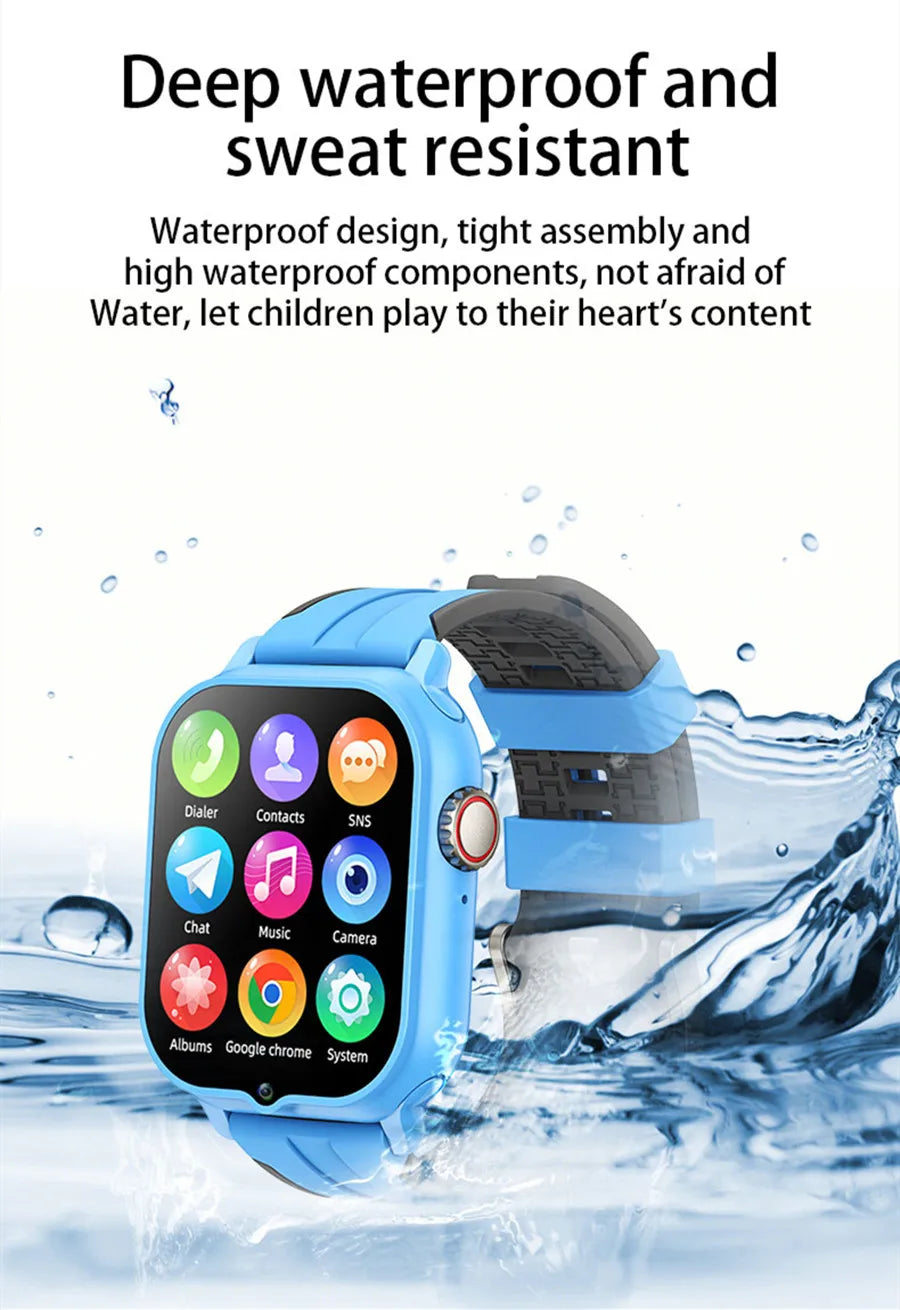 2025 New Smart Watch Android 9.0 Children Phone Watch Sim Card 2+32gb Video Call Wifi Internet GPS Location Tracker Boy Girl SOS WSJIT