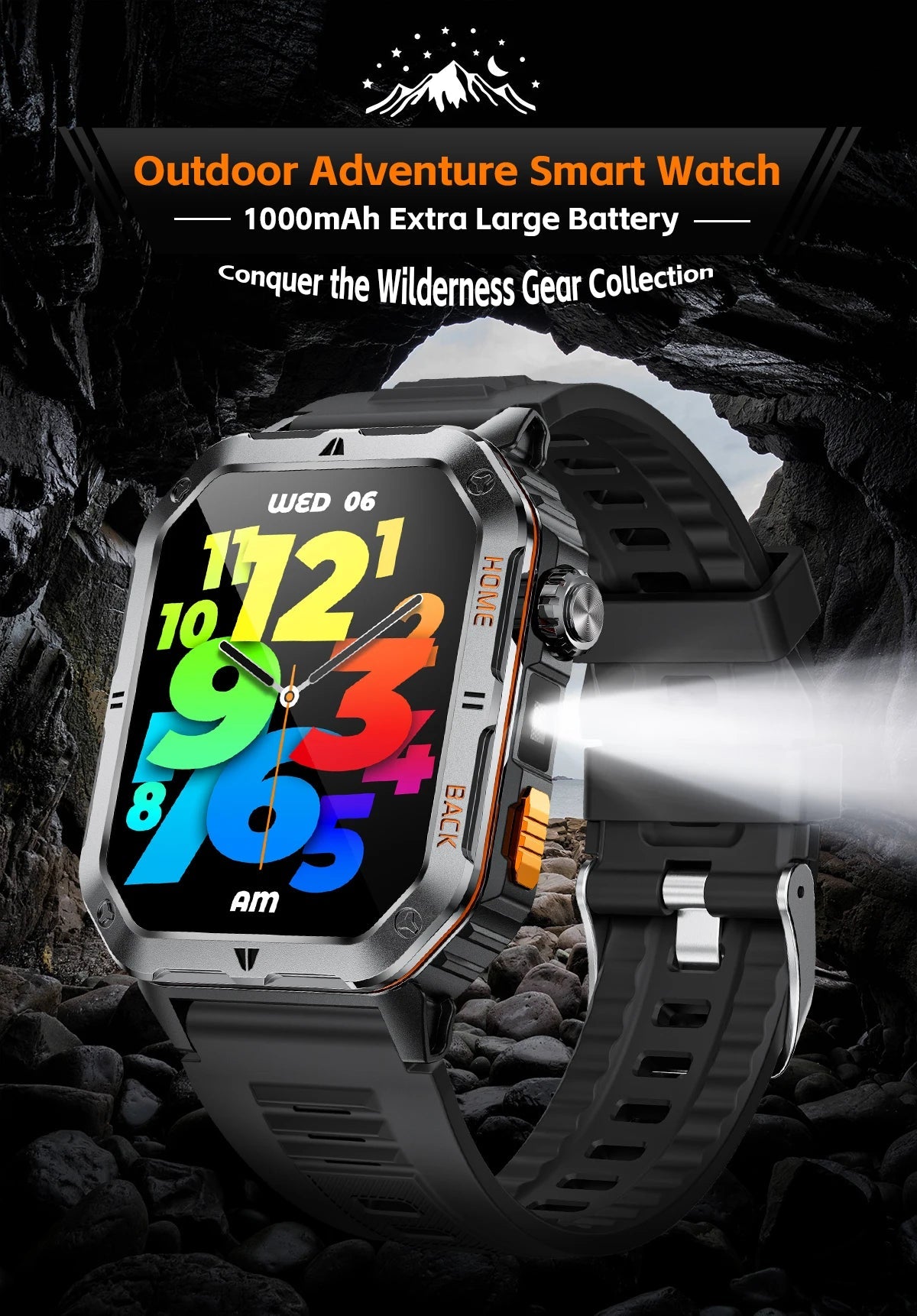 2025 New Smart Watch Men 1000mAh Ultra Large Battery 3ATM Professional Waterproof 2.01" HD Display Outdoor Sports Smartwatch Men WSJIT