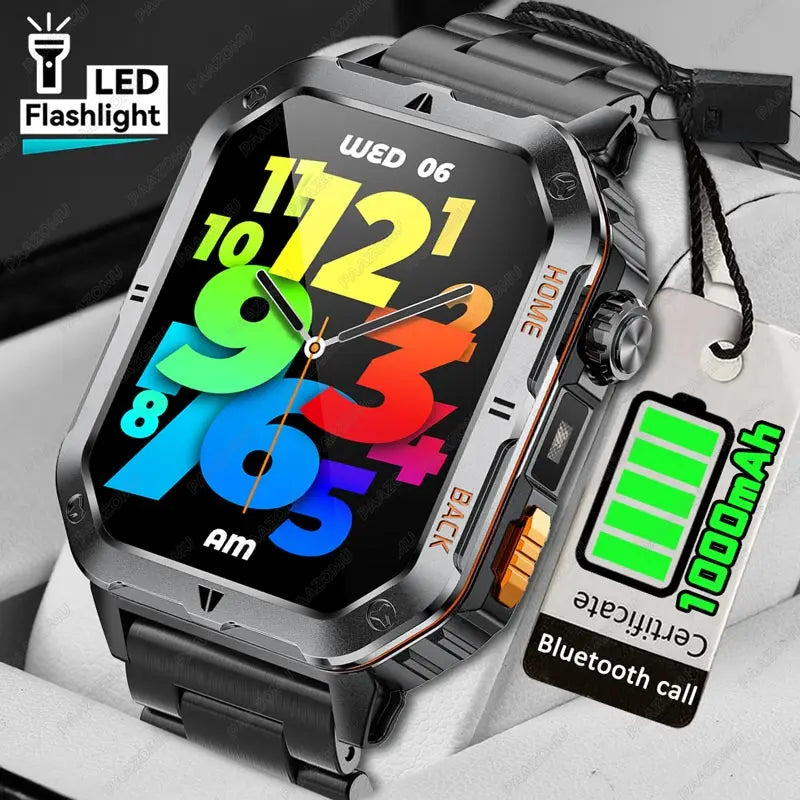 2025 New Smart Watch Men 1000mAh Ultra Large Battery 3ATM Professional Waterproof 2.01" HD Display Outdoor Sports Smartwatch Men WSJIT