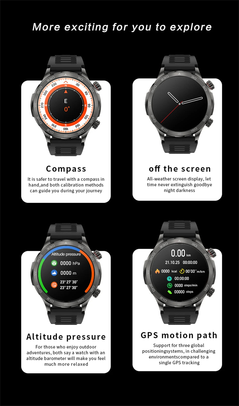 2025 New Bluetooth Call Smart Watch Men For Huawei AMOLED HD Large Screen Heart Rate NFC IP68 Waterproof GPS Sports Smart Watch WSJIT