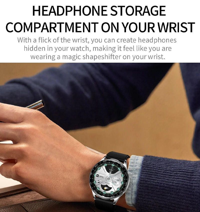 2025 New Smart Watch TWS 2-in-1 Bluetooth Earphones 1.39 inch Full Touch Screen HIFI 9D Sound Quality Sports Health Monitoring WSJIT