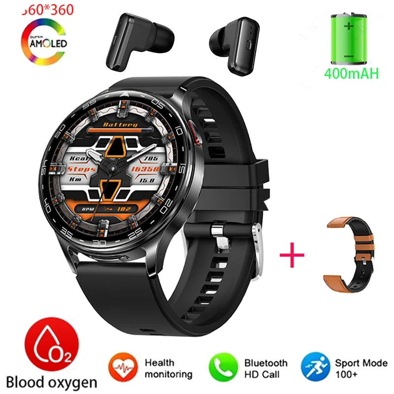 2025 New Smart Watch TWS 2-in-1 Bluetooth Earphones 1.39 inch Full Touch Screen HIFI 9D Sound Quality Sports Health Monitoring WSJIT