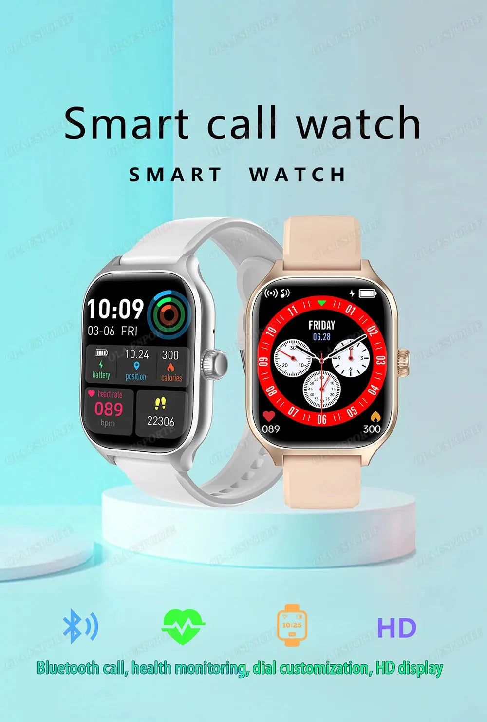 New Smart Watch 2.01 Inch HD Display Answer Make Call Message Preview Sport Modes DIY Dial Weather Forecast For Men Women WSJIT