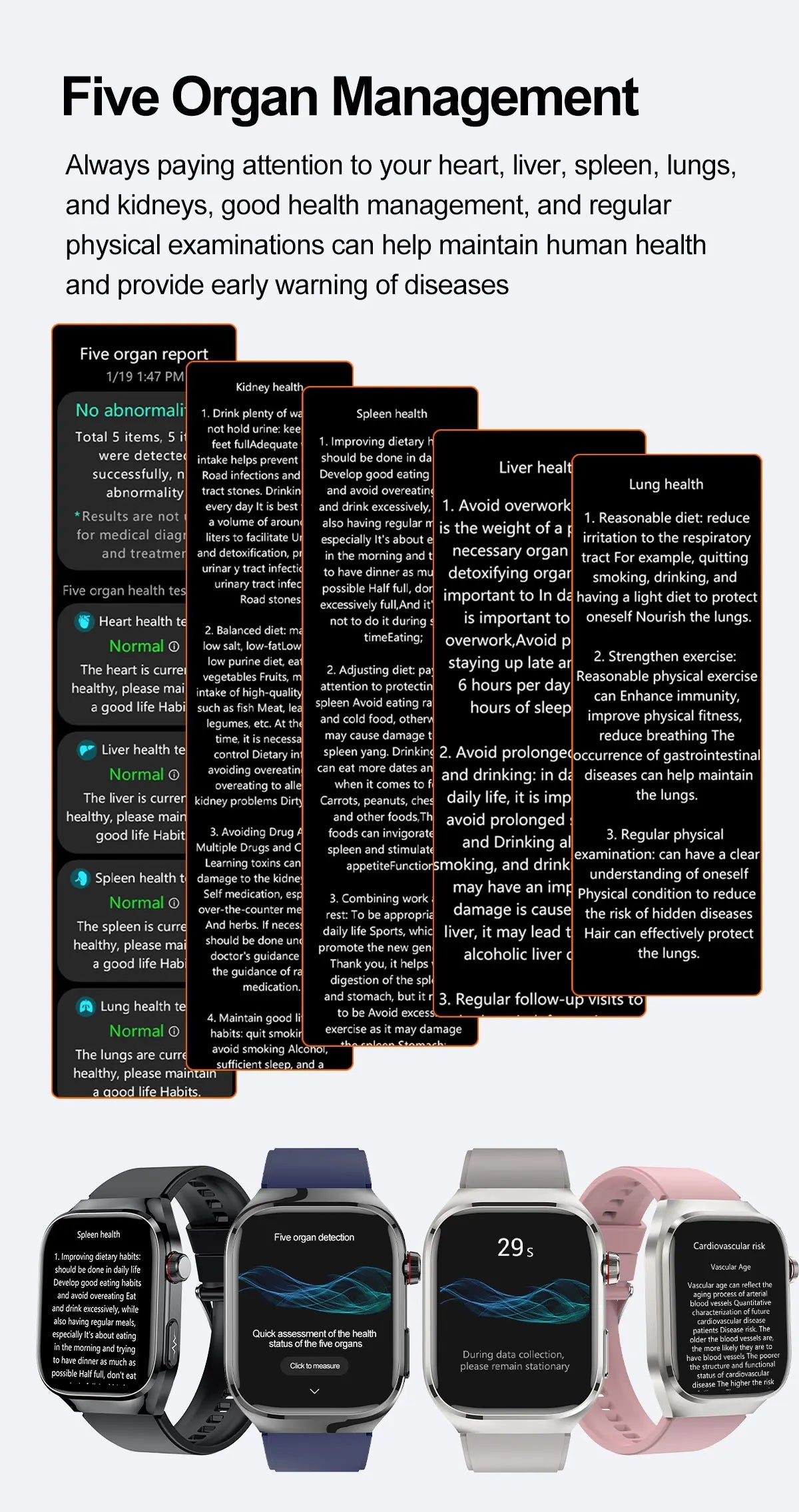 2025New Micro Physical Examination Smart Watch For Men Uric Acid Body Fat Five Organ Health Watches Bluetooth Call SmartBracelet WSJIT