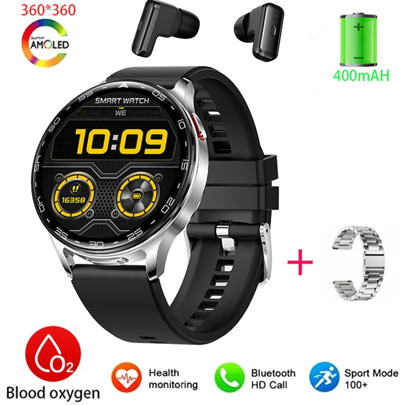 2025 New Smart Watch TWS 2-in-1 Bluetooth Earphones 1.39 inch Full Touch Screen HIFI 9D Sound Quality Sports Health Monitoring WSJIT