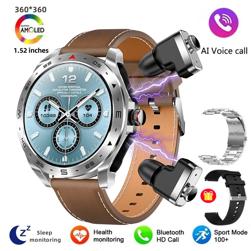 Men's super smart watch with 400mAh large battery and stainless steel body sturdy and durable with Bluetooth calling function WSJIT