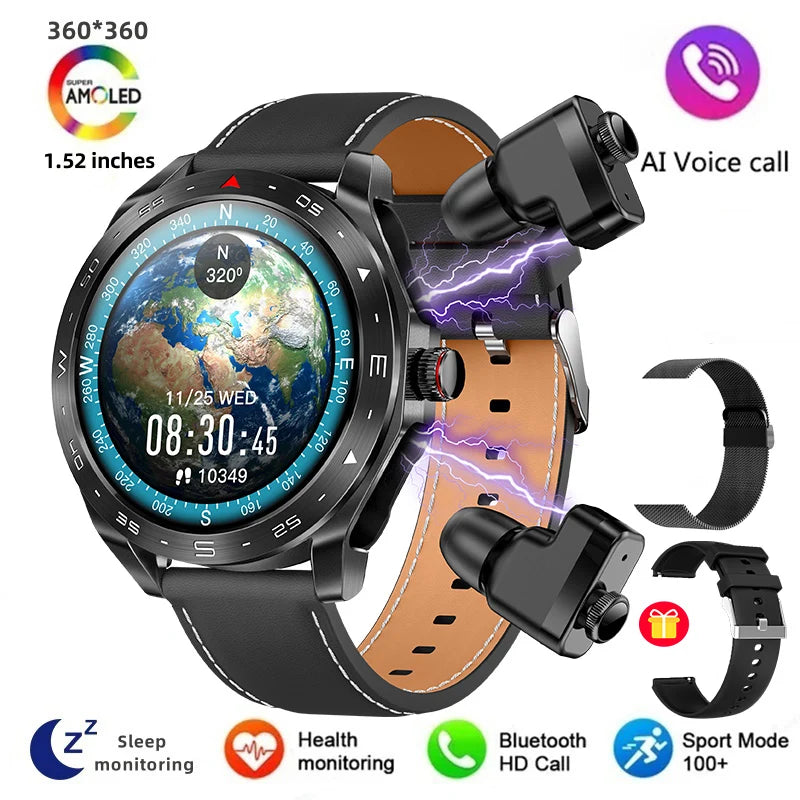Men's super smart watch with 400mAh large battery and stainless steel body sturdy and durable with Bluetooth calling function WSJIT