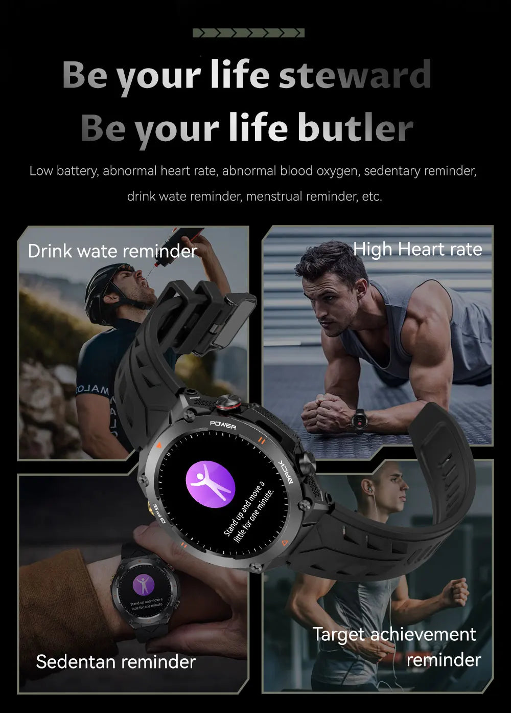 2025 New GPS Smart Watch 1.45" Ultra HD Display Built-in GPS & Compass Make/Receive Phone Calls Smart Bracelet 650mAh Battery WSJIT