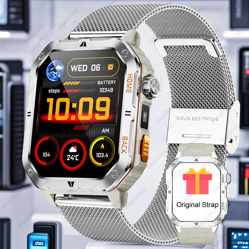 2025 New Smart Watch Men 1000mAh Ultra Large Battery 3ATM Professional Waterproof 2.01" HD Display Outdoor Sports Smartwatch Men WSJIT