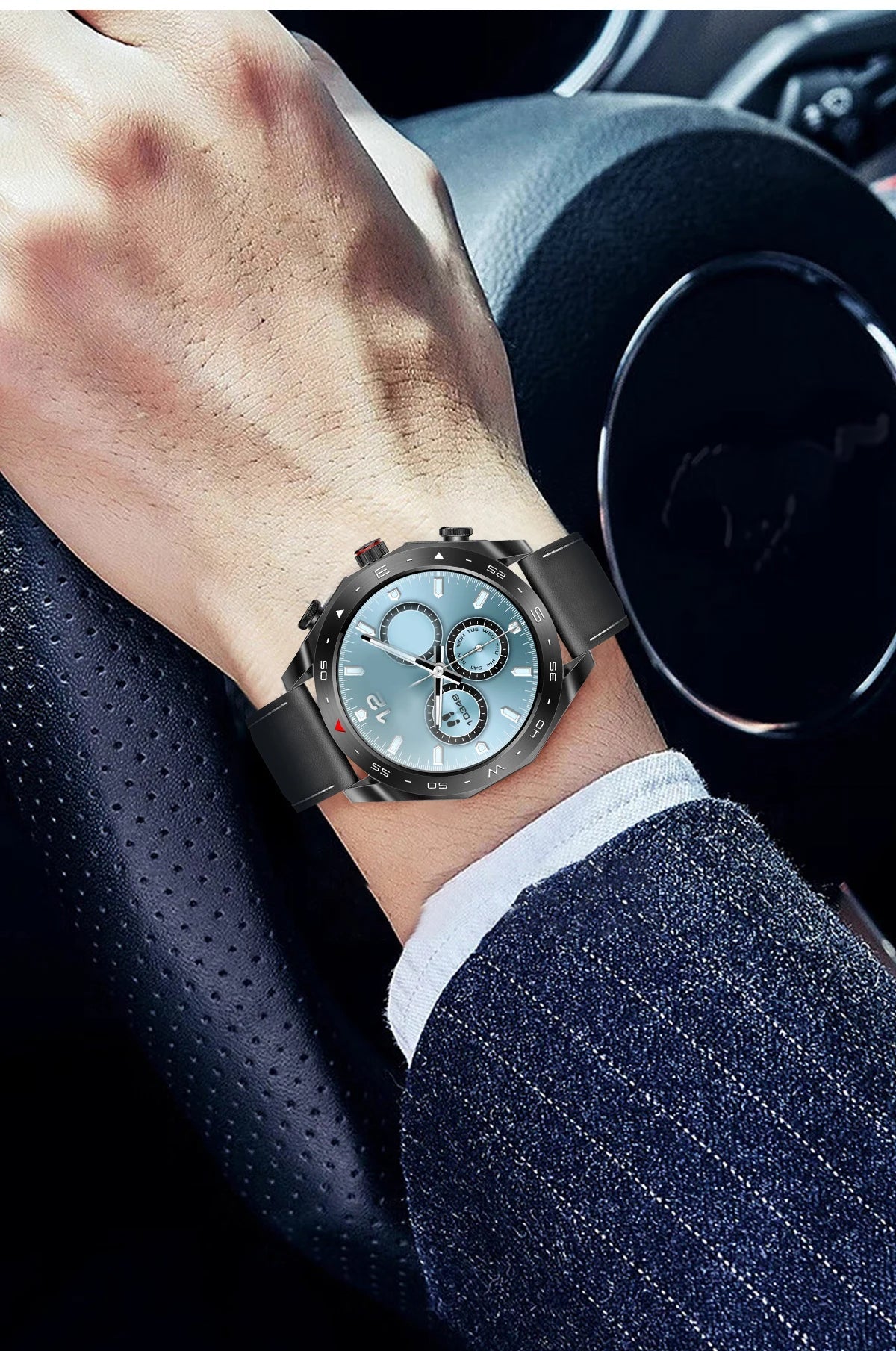 Men's super smart watch with 400mAh large battery and stainless steel body sturdy and durable with Bluetooth calling function WSJIT