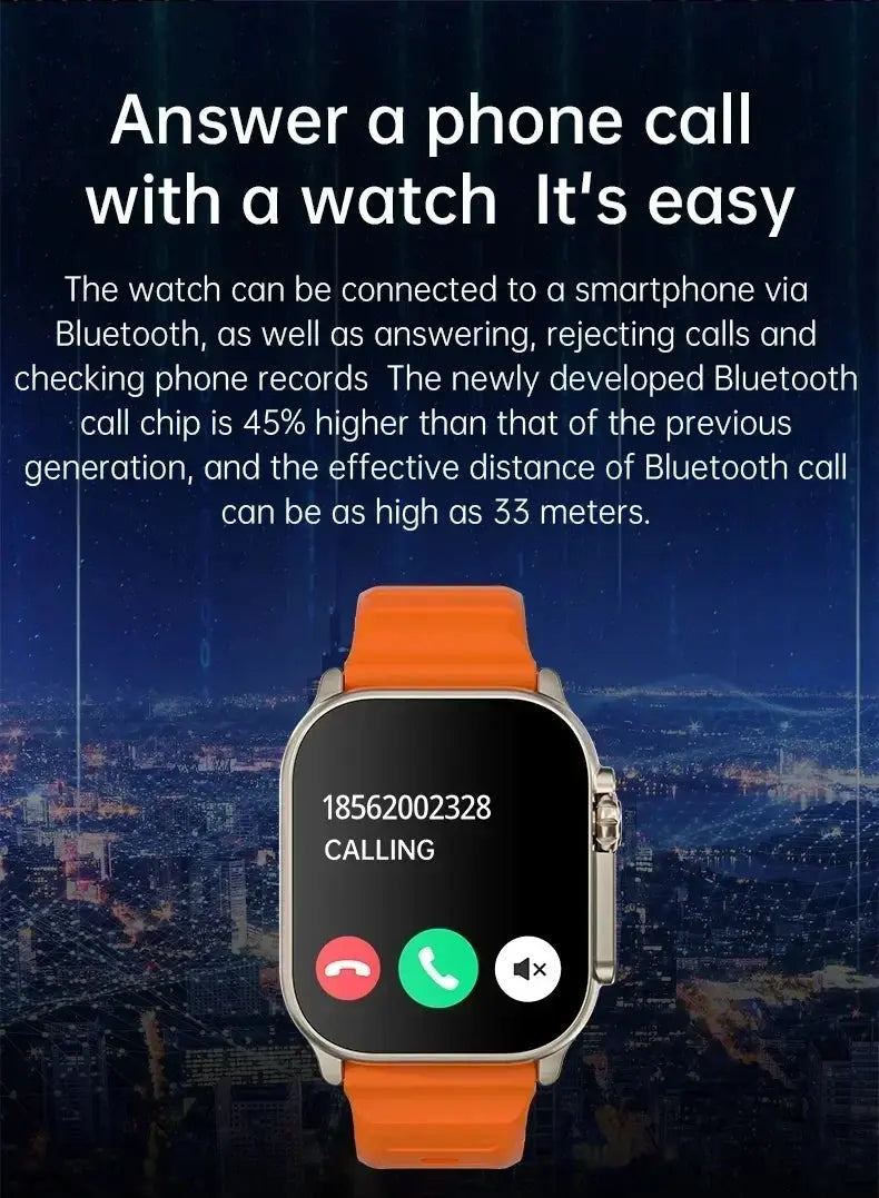 Smart Watch 2025 T900 Ultra 2 49mm Men Women Bluetooth Call Sport Wireless Charging Waterproof Smartwatch Man For Android IOS WSJIT