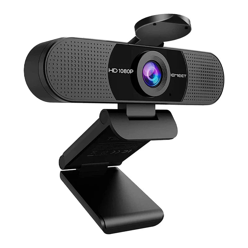 1080P HD USB Webcam Dual Noise-Canceling Mics Black-0