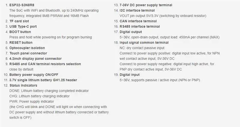 ESP32 S3 4.3inch LCD (B) 800x480 Captive TouchScreen Display Board LVGL with Sensor CAN I2C RS485 WSJIT