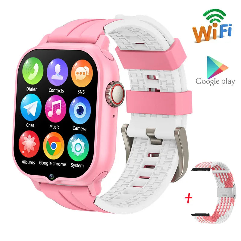 2025 New Smart Watch Android 9.0 Children Phone Watch Sim Card 2+32gb Video Call Wifi Internet GPS Location Tracker Boy Girl SOS WSJIT