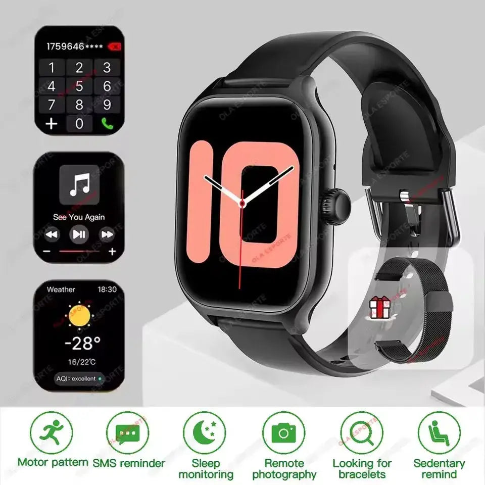 New Smart Watch 2.01 Inch HD Display Answer Make Call Message Preview Sport Modes DIY Dial Weather Forecast For Men Women WSJIT