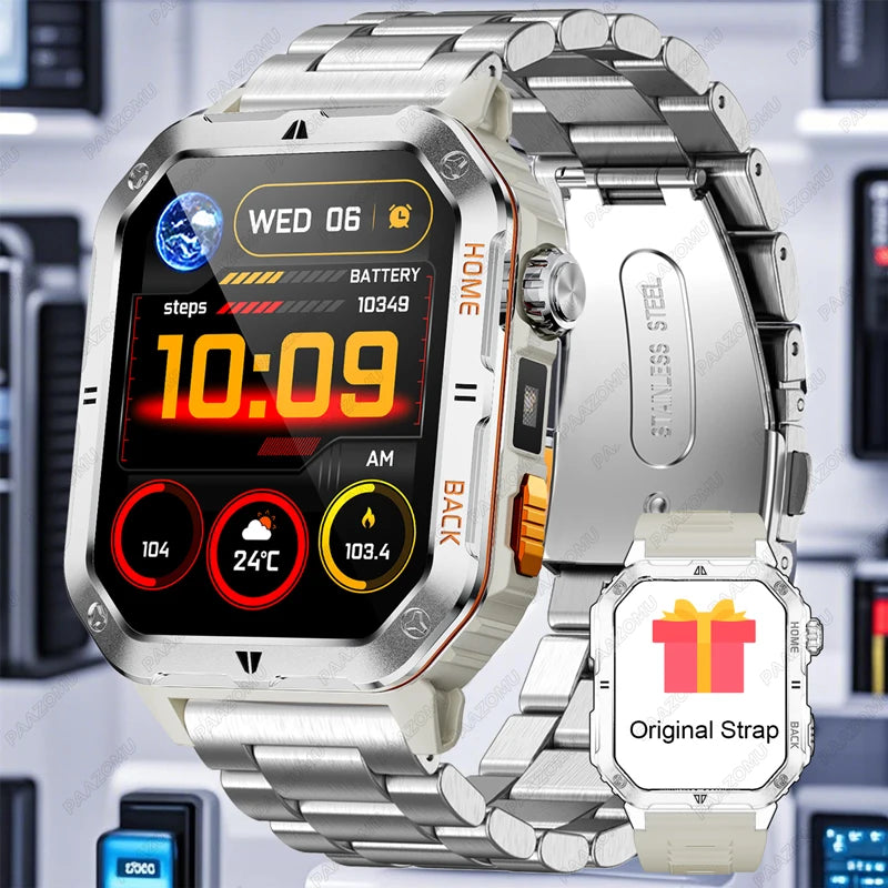 2025 New Smart Watch Men 1000mAh Ultra Large Battery 3ATM Professional Waterproof 2.01" HD Display Outdoor Sports Smartwatch Men WSJIT