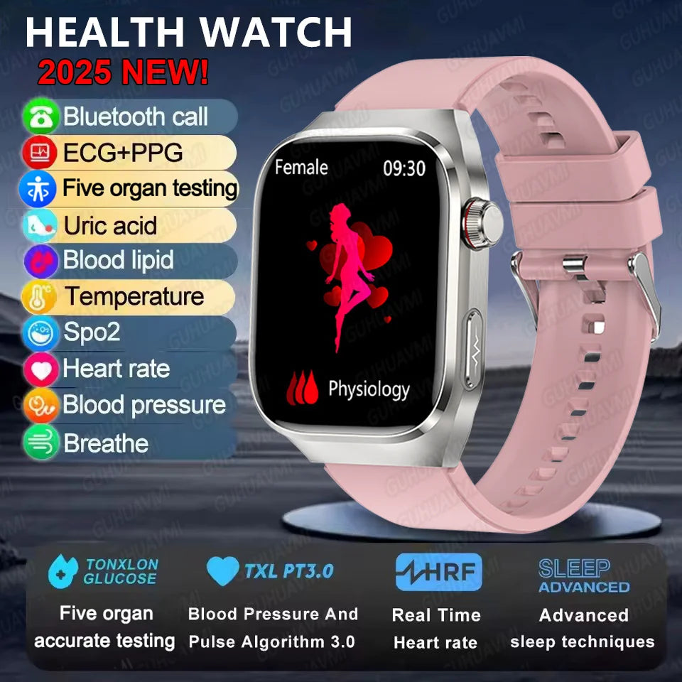 2025New Micro Physical Examination Smart Watch For Men Uric Acid Body Fat Five Organ Health Watches Bluetooth Call SmartBracelet WSJIT