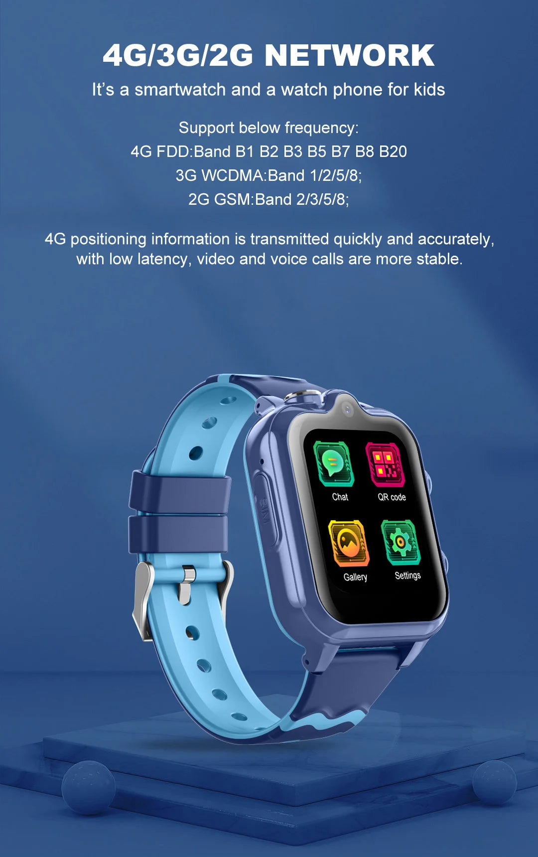 2025 New Smart Watches 4G Kids GPS AGPS LBS SOS Music Playback Dual Camera Smartwatch Waterproof 900mAh Boy Girl Children Gift WSJIT