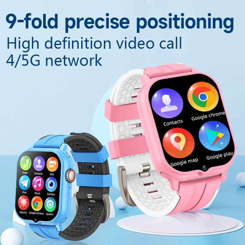 2025 New Smart Watch Android 9.0 Children Phone Watch Sim Card 2+32gb Video Call Wifi Internet GPS Location Tracker Boy Girl SOS WSJIT