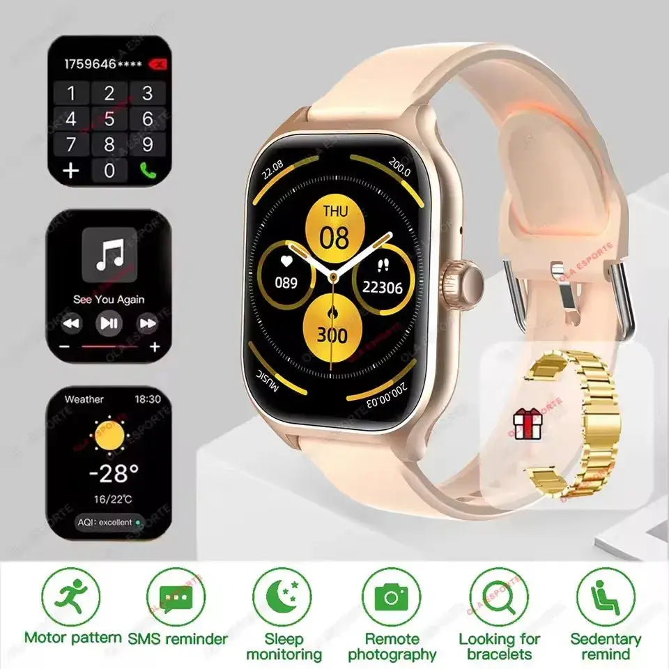 New Smart Watch 2.01 Inch HD Display Answer Make Call Message Preview Sport Modes DIY Dial Weather Forecast For Men Women WSJIT