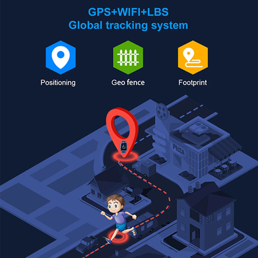 2025 New Smart Watches 4G Kids GPS AGPS LBS SOS Music Playback Dual Camera Smartwatch Waterproof 900mAh Boy Girl Children Gift WSJIT