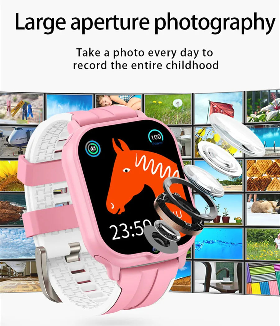 2025 New Smart Watch Android 9.0 Children Phone Watch Sim Card 2+32gb Video Call Wifi Internet GPS Location Tracker Boy Girl SOS WSJIT