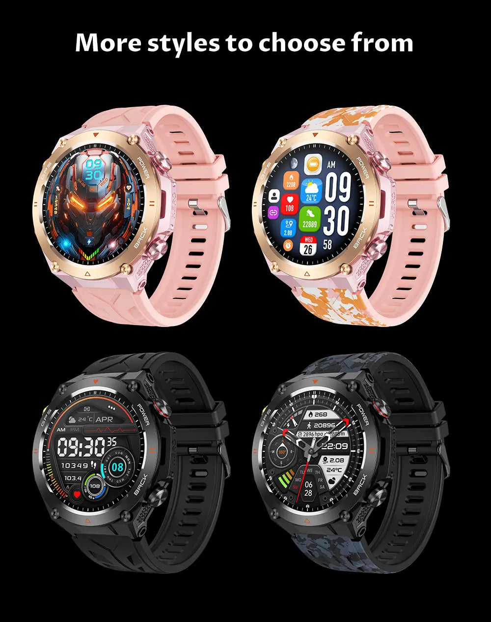 2025 New GPS Smart Watch 1.45" Ultra HD Display Built-in GPS & Compass Make/Receive Phone Calls Smart Bracelet 650mAh Battery WSJIT