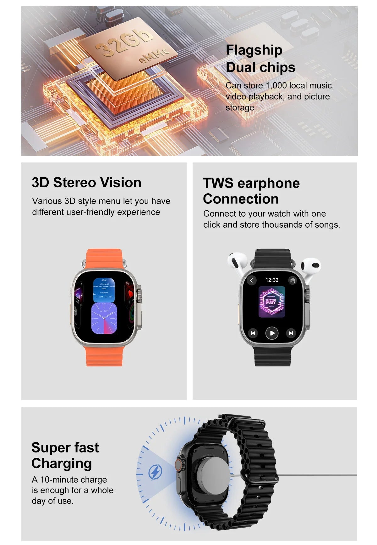 IOS DT Watch Ultra 3 32G RAM Watch GPS Map Video Call NFC Compass AI Dial Sport Fitness tracker Smart bracelet Official Original WSJIT