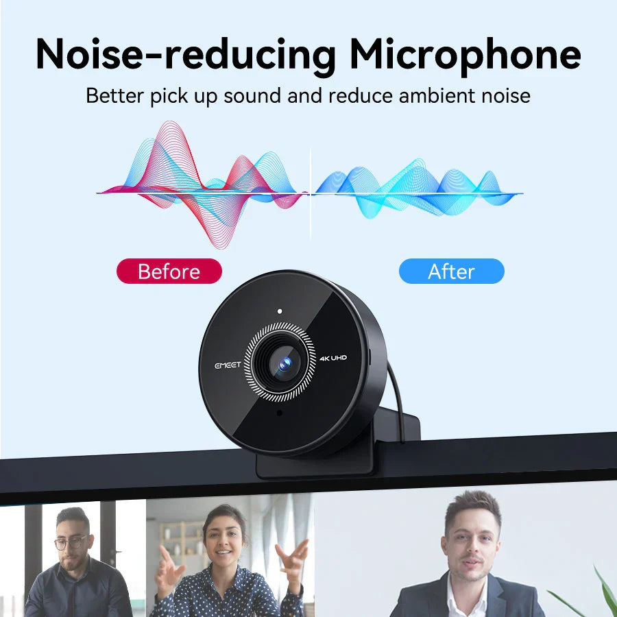 4K Autofocus USB Webcam Portable Camera Black-3