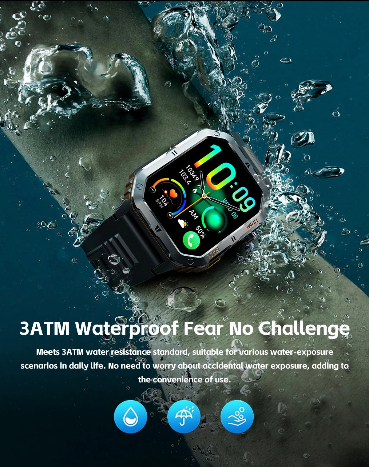 2025 New Smart Watch Men 1000mAh Ultra Large Battery 3ATM Professional Waterproof 2.01" HD Display Outdoor Sports Smartwatch Men WSJIT