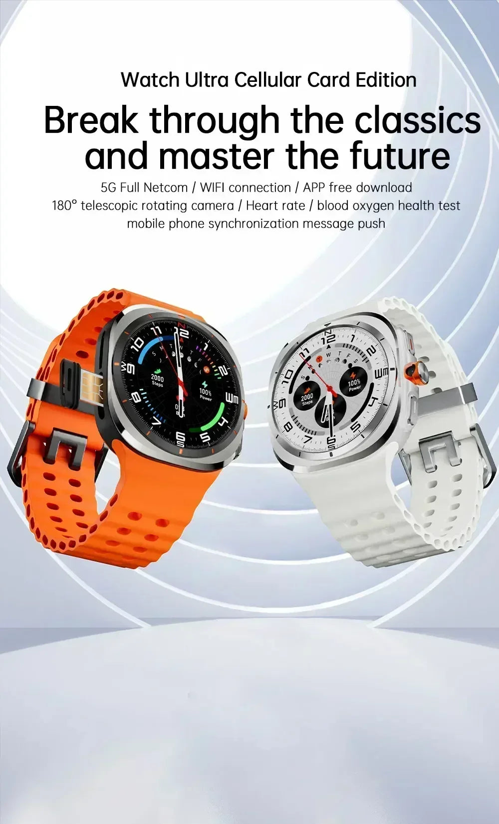 2025 New Smart Watch Android OS Smartwatch 5G Sim Card GPS WIFI Rotary Camera Global Calling 256GB Storage Amoled Screen WSJIT