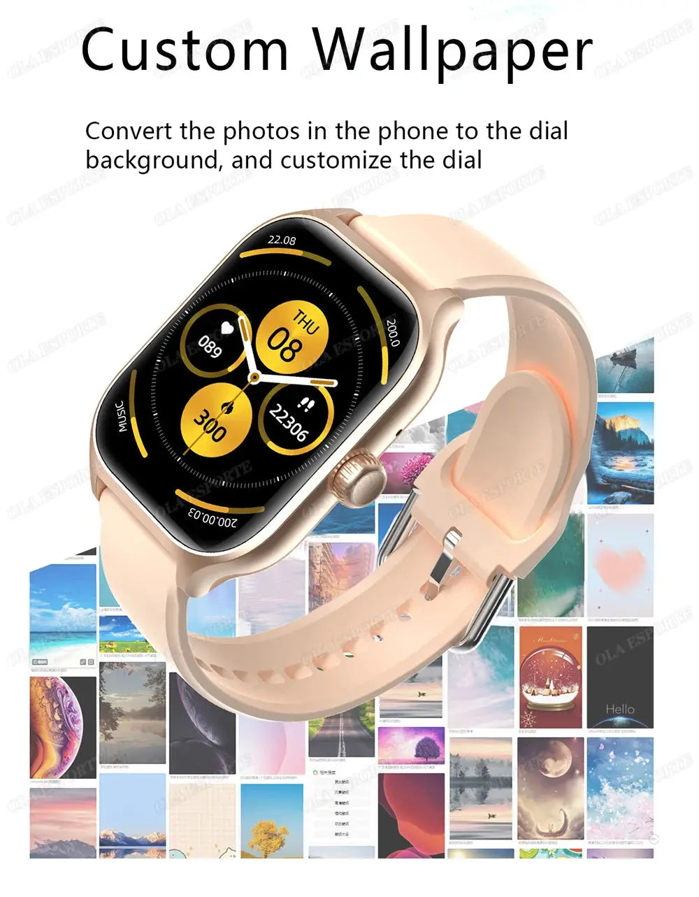 New Smart Watch 2.01 Inch HD Display Answer Make Call Message Preview Sport Modes DIY Dial Weather Forecast For Men Women WSJIT