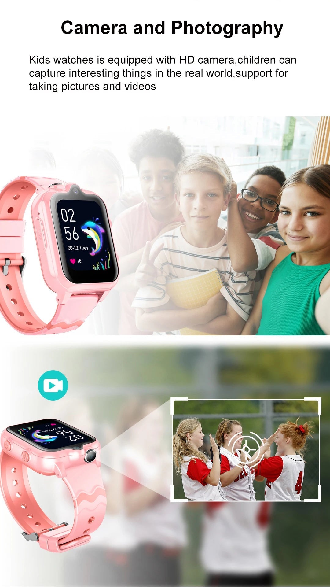 2025 New Smart Watches 4G Kids GPS AGPS LBS SOS Music Playback Dual Camera Smartwatch Waterproof 900mAh Boy Girl Children Gift WSJIT