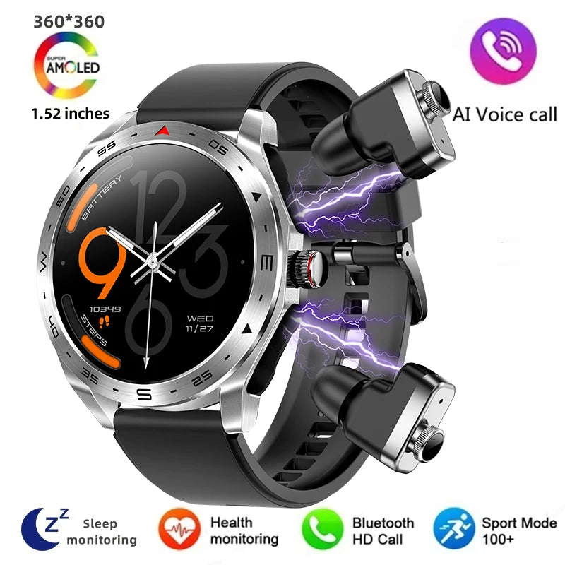 Men's super smart watch with 400mAh large battery and stainless steel body sturdy and durable with Bluetooth calling function WSJIT