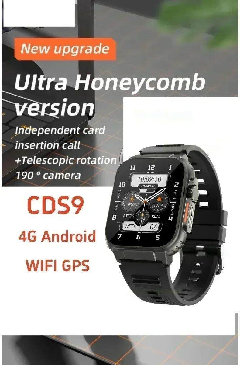 Original 4G Smartwatch CDS9 S9 S10 Ultra Rotary Camera GPS WIFI Heart Rate Tracker 256GB Storage Download Apps Sport Smart Watch WSJIT