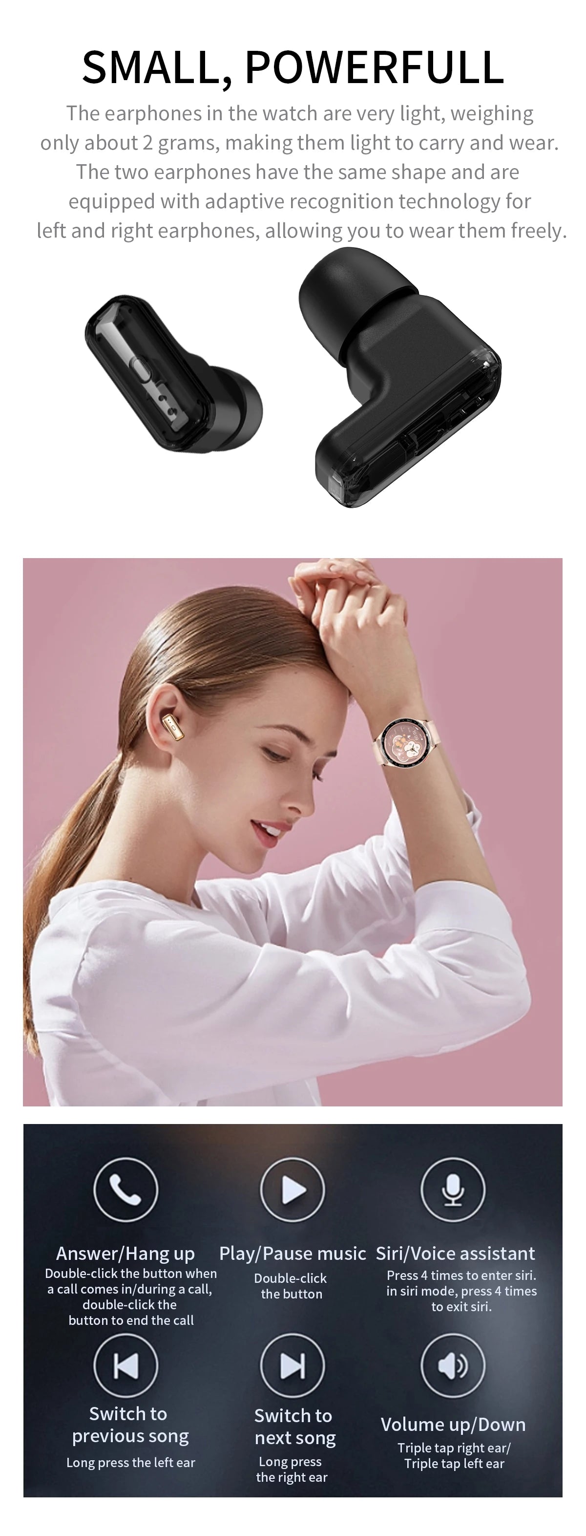 2025 New Smart Watch TWS 2-in-1 Bluetooth Earphones 1.39 inch Full Touch Screen HIFI 9D Sound Quality Sports Health Monitoring WSJIT