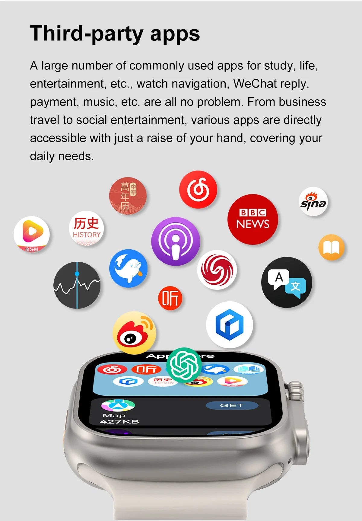 IOS DT Watch Ultra 3 32G RAM Watch GPS Map Video Call NFC Compass AI Dial Sport Fitness tracker Smart bracelet Official Original WSJIT